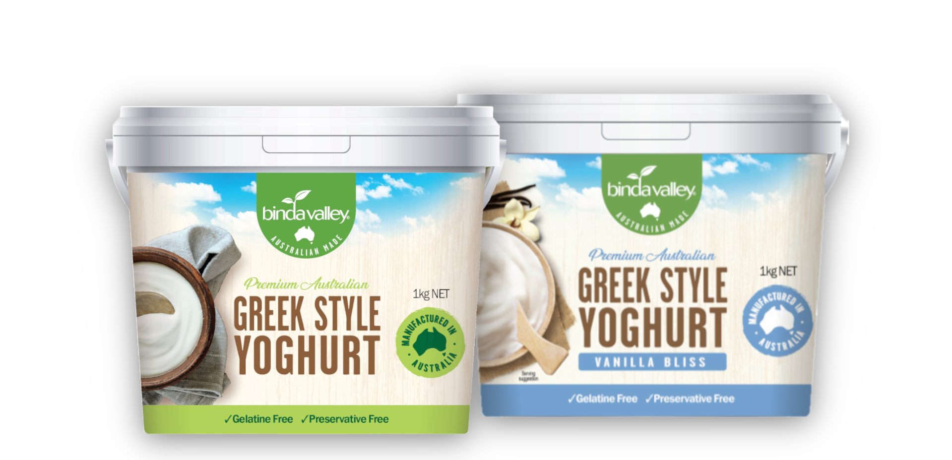 Binda Valley Greek Style Yoghurt Natural and Vanilla Bliss
